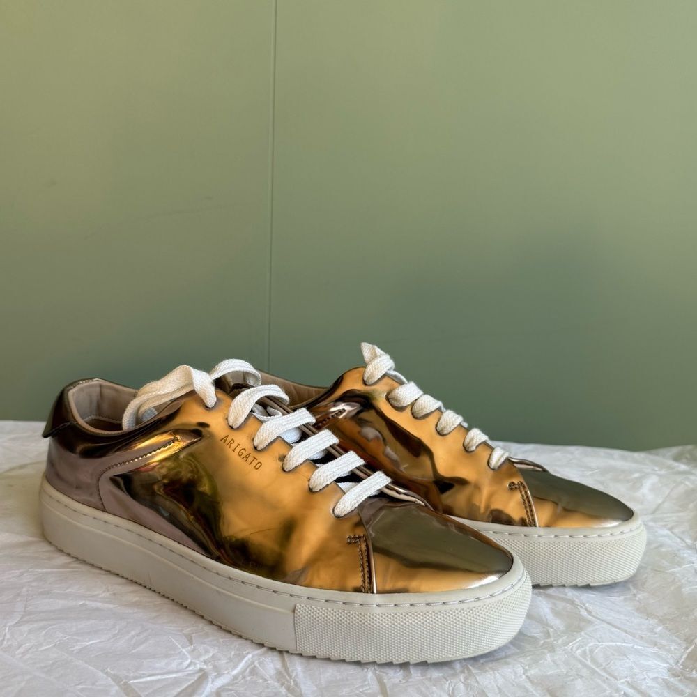 Axel Arigato Clean 90 Rose Gold Mirrored-Leather Clean 90 Sneakers, Sz 38/US 7